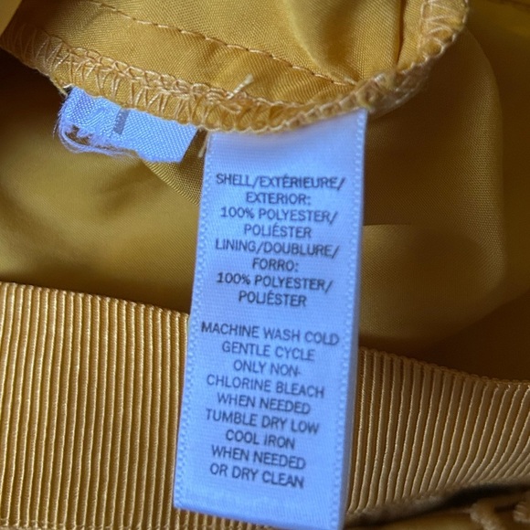 LOFT Mustard Yellow Layered Cutout Stretch Waistband Skirt Size 4 - Picture 9 of 9